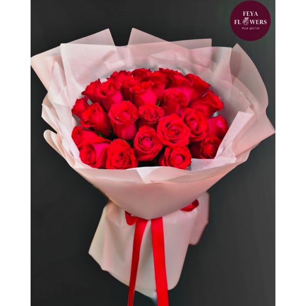 Букет из 25 красных роз