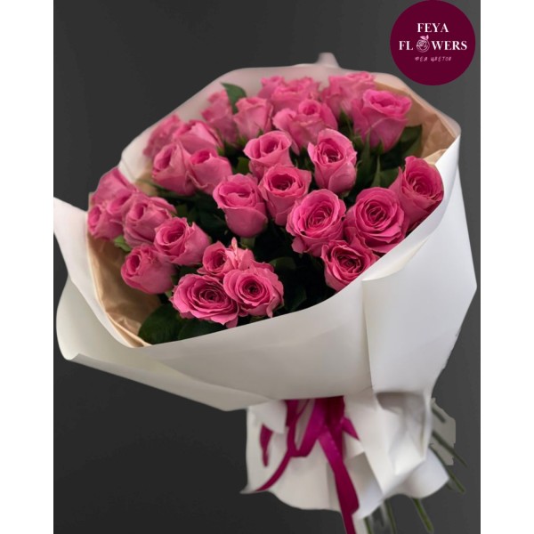 Букет из 25 розовых роз